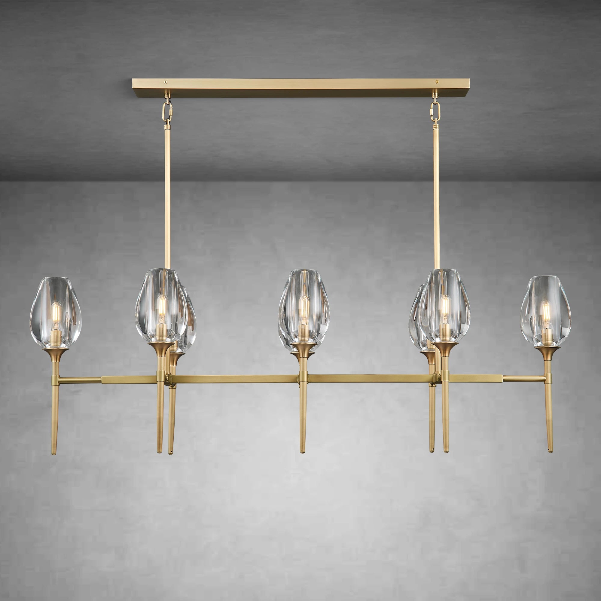 Modern Tulip Linear Chandelier for Dining Room and Bedroom