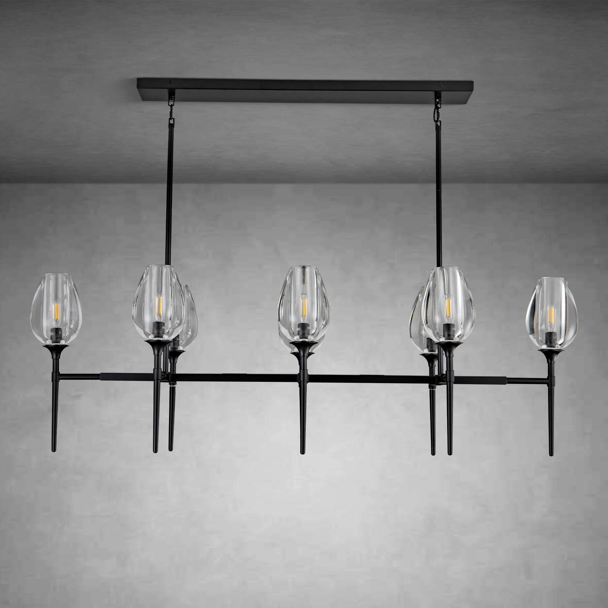 Modern Tulip Linear Chandelier for Dining Room and Bedroom