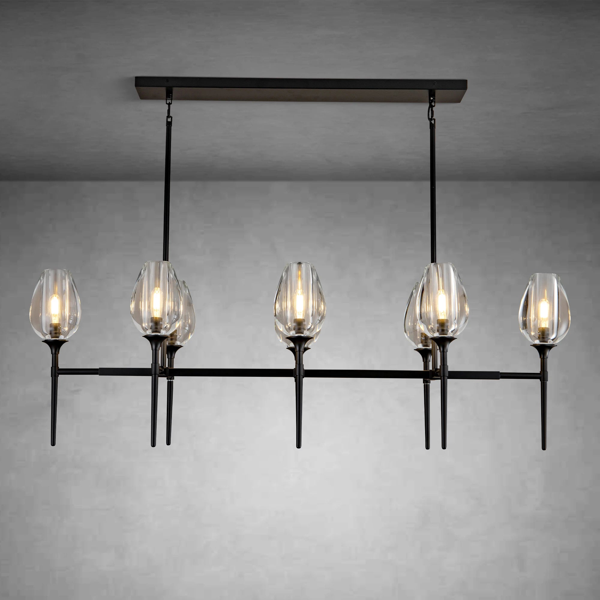 Modern Tulip Linear Chandelier for Dining Room and Bedroom