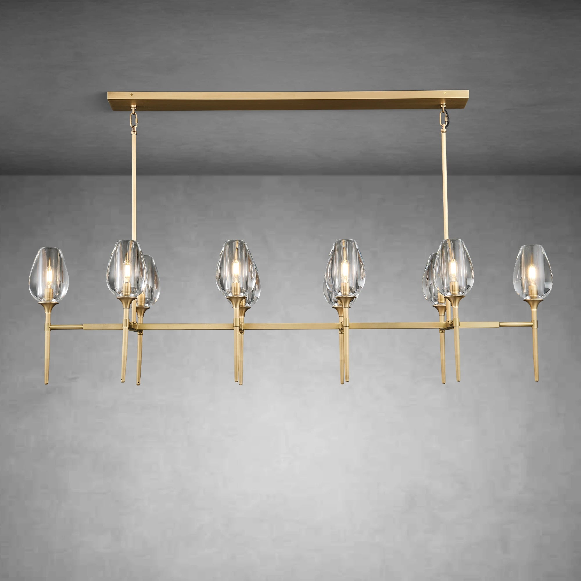 Modern Tulip Linear Chandelier for Dining Room and Bedroom