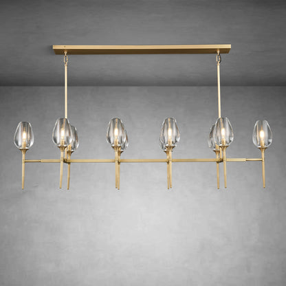 Modern Tulip Linear Chandelier for Dining Room and Bedroom