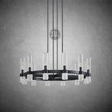 Crystalline Round Chandelier For Art Blown Glass 36"
