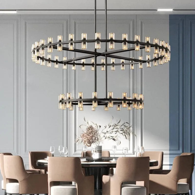 2-Tier Wine-Glass Round Chandelier 60",108-Lights