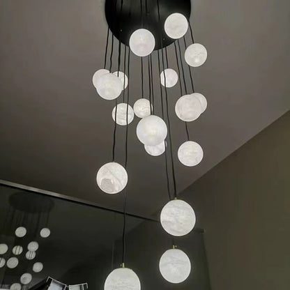Alabaster Global Wavy Chandelier For Staircase