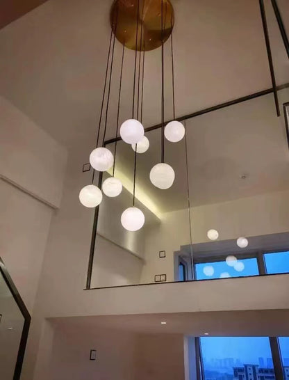 Alabaster Global Wavy Chandelier For Staircase