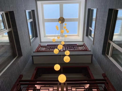 Alabaster Global Wavy Chandelier For Staircase