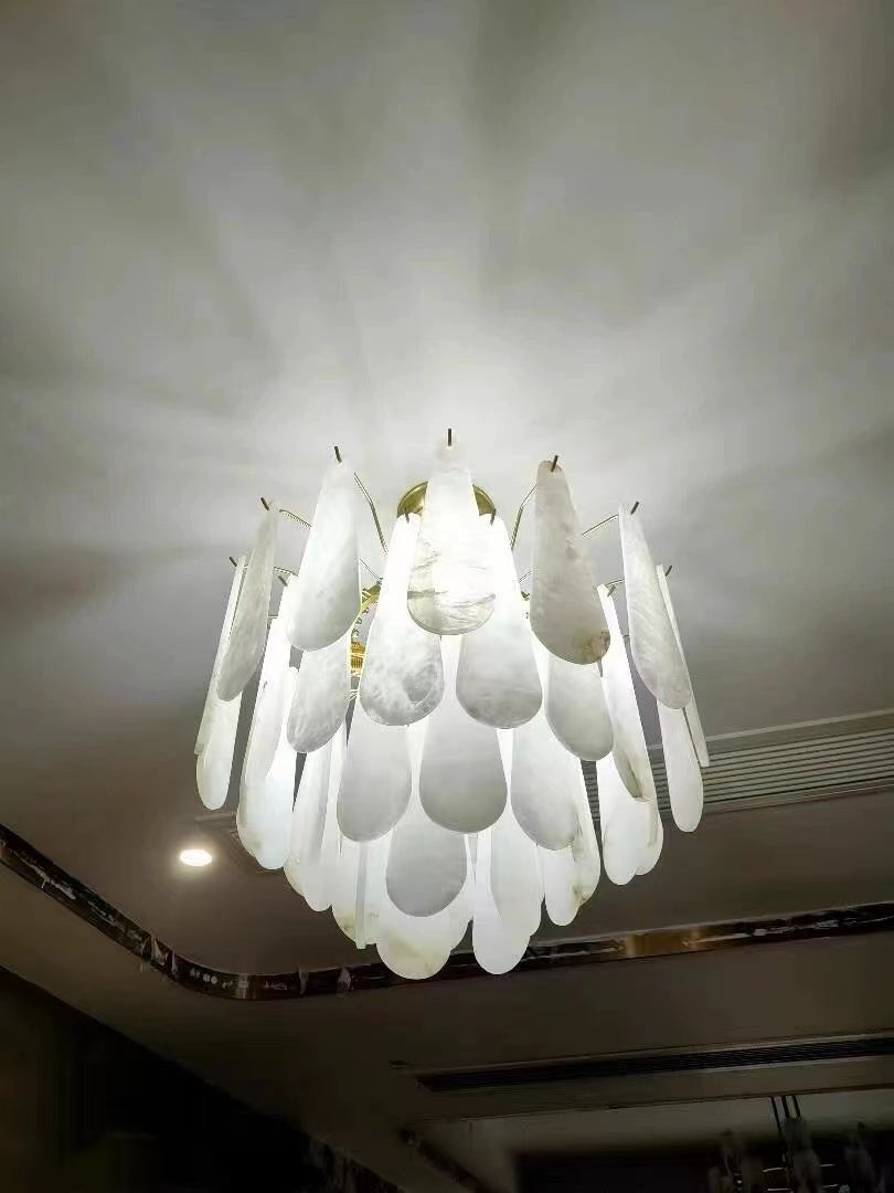Alabaster Feathery Chandelier