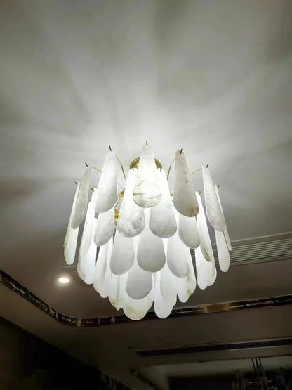 Alabaster Feathery Chandelier