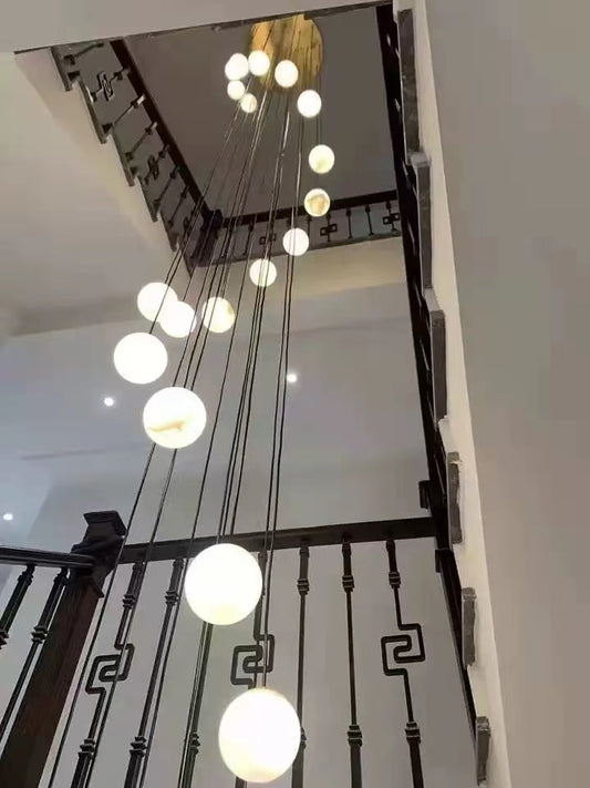 Alabaster Global Wavy Chandelier For Staircase