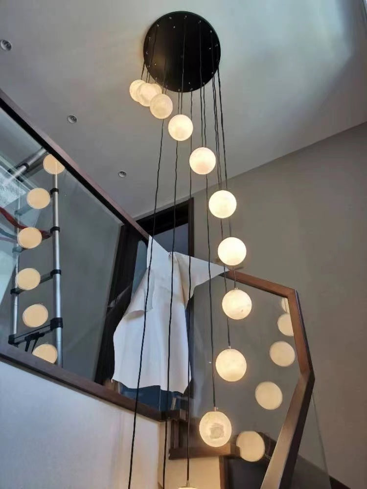 Alabaster Global Wavy Chandelier For Staircase