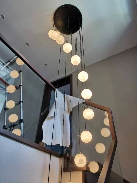 Alabaster Global Wavy Chandelier For Staircase
