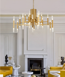 Deniselamp® Gold/Black Postmodern LED Chandelier For Living Room, Lobby, Restaurant