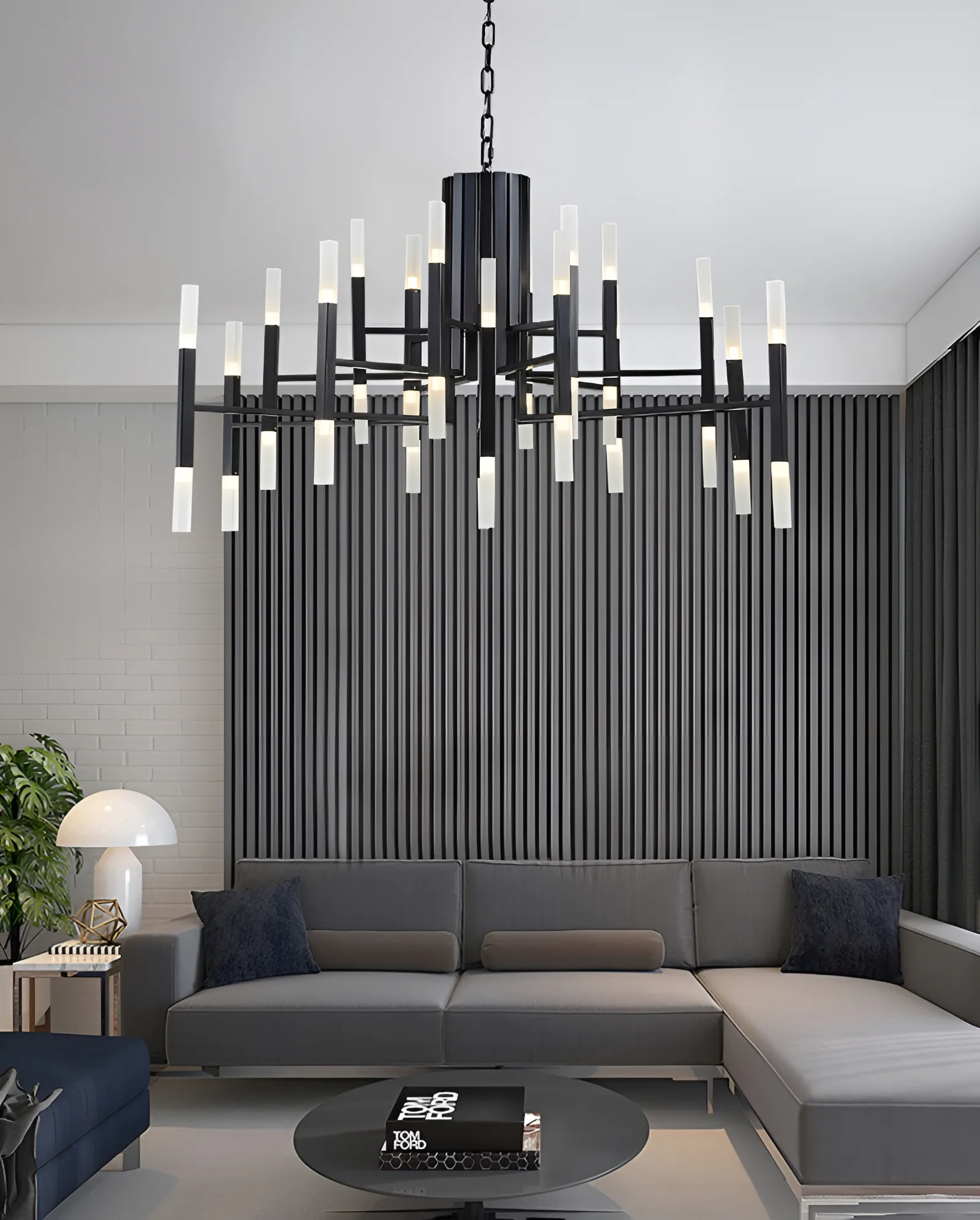 Deniselamp® Gold/Black Postmodern LED Chandelier For Living Room, Lobby, Restaurant