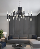 Deniselamp® Gold/Black Postmodern LED Chandelier For Living Room, Lobby, Restaurant