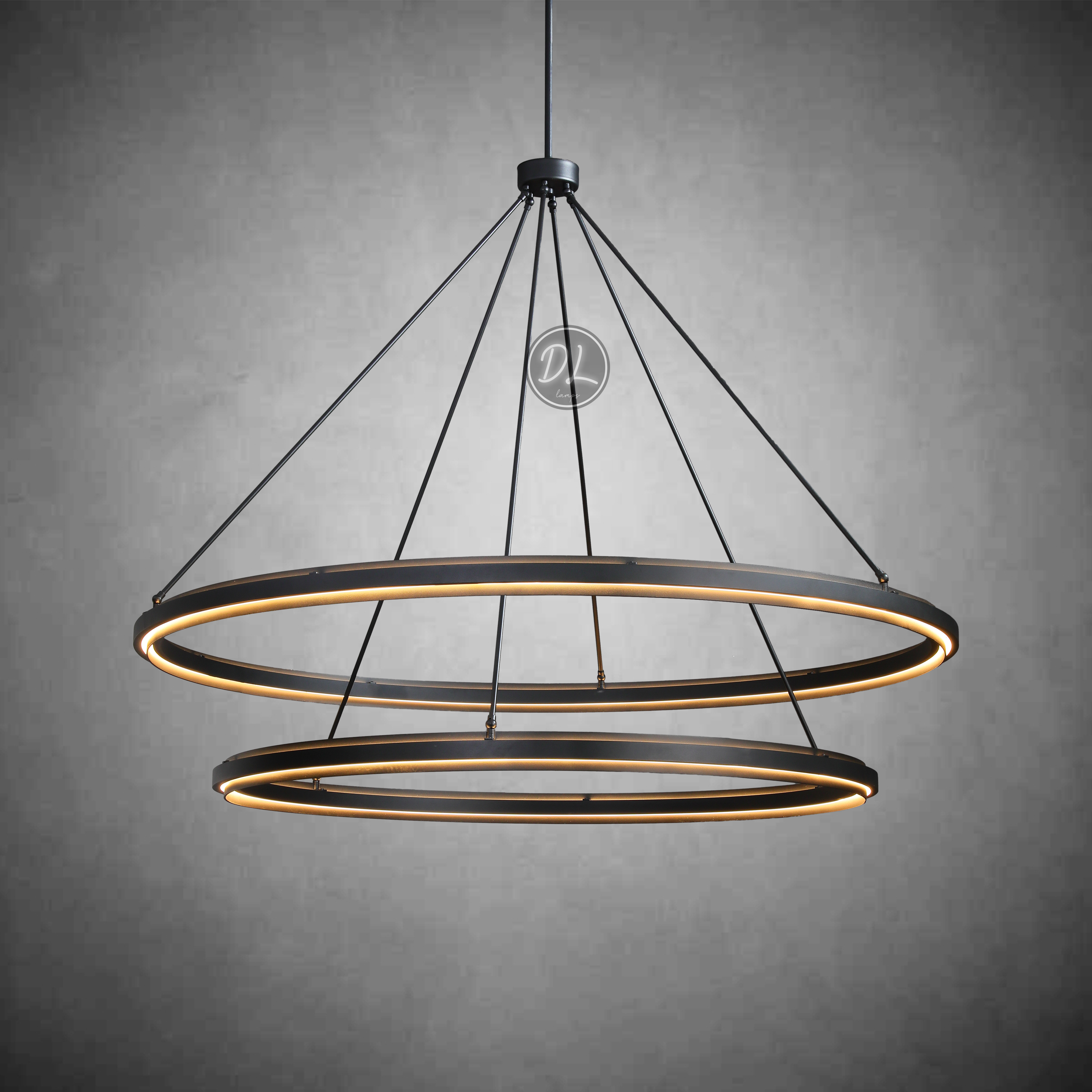 Radiant  Vintage 2-Tier Round Chandelier 60"