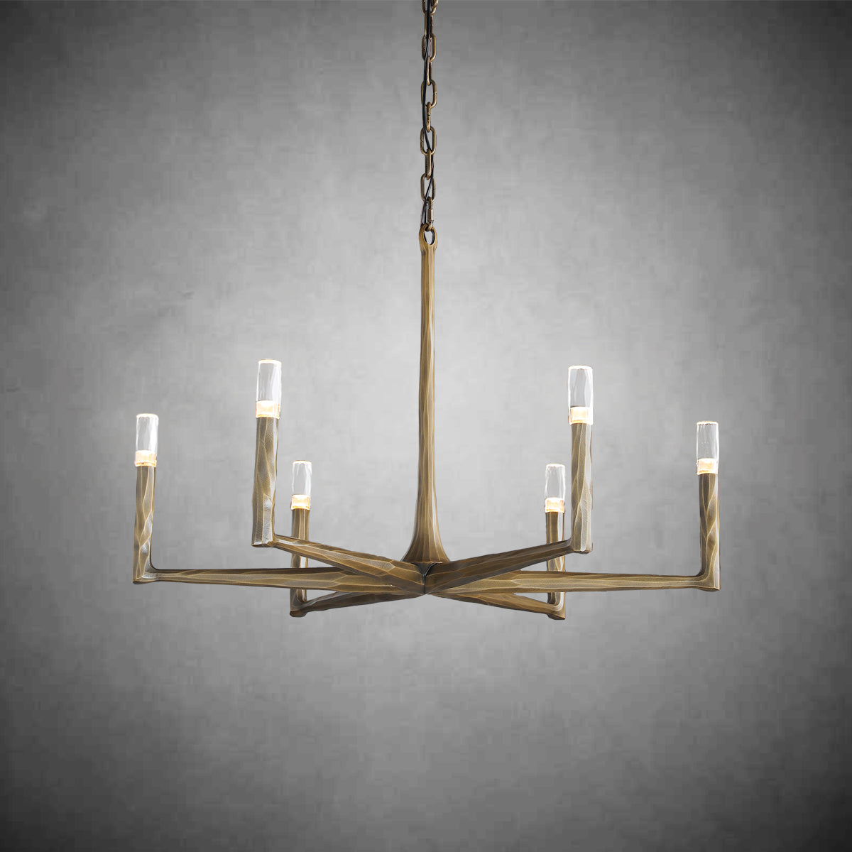 Huts Vintage Twig Stripe Texture Round Chandelier 36"/48"/60"