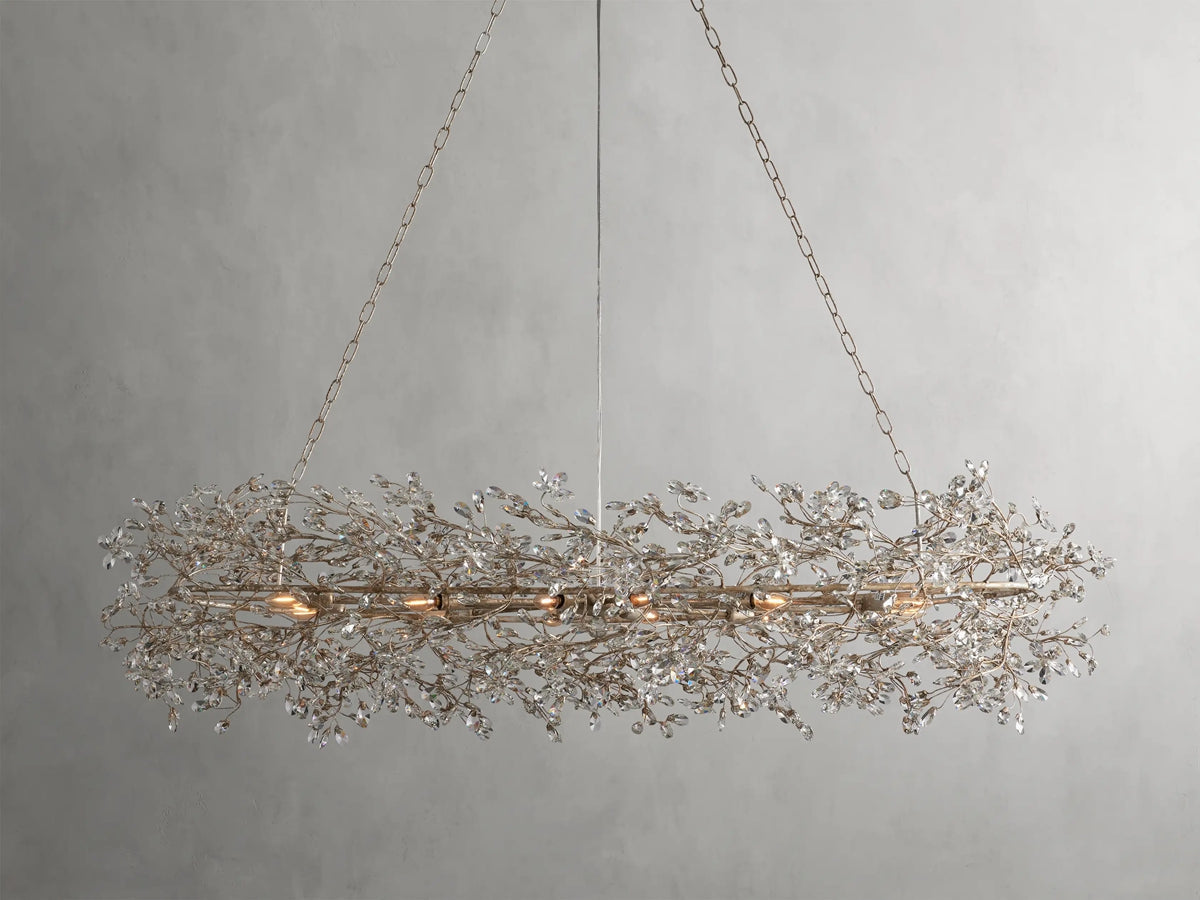 Fiore Crystal Flowers Creative Oval Chandelier