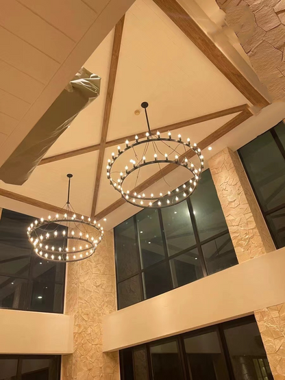 Camilo Vintage Candelabra 2-Tier Round Chandelier