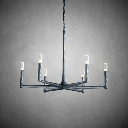 Huts Vintage Twig Stripe Texture Round Chandelier 36"/48"/60"