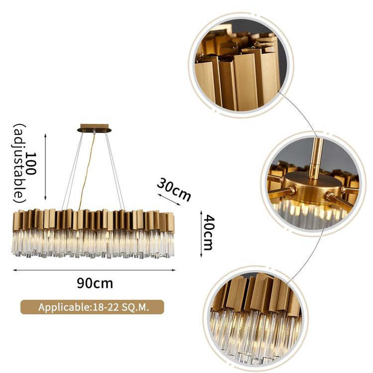 Denise Bobon Kubica Oval Crystal Chandelier