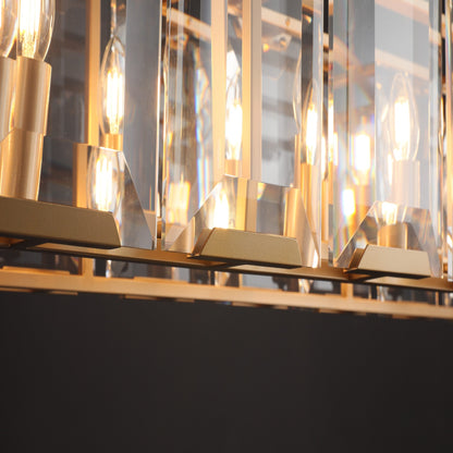 Hartley Crystal Rectangle Chandelier Faceted Glass Prism