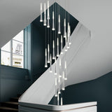 JC Golden/Black LED Hanging Meteor Rain Staircase Chandelier