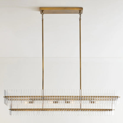 Mall Crystal Linear Chandelier 54''