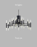 Deniselamp® Gold/Black Postmodern LED Chandelier For Living Room, Lobby, Restaurant
