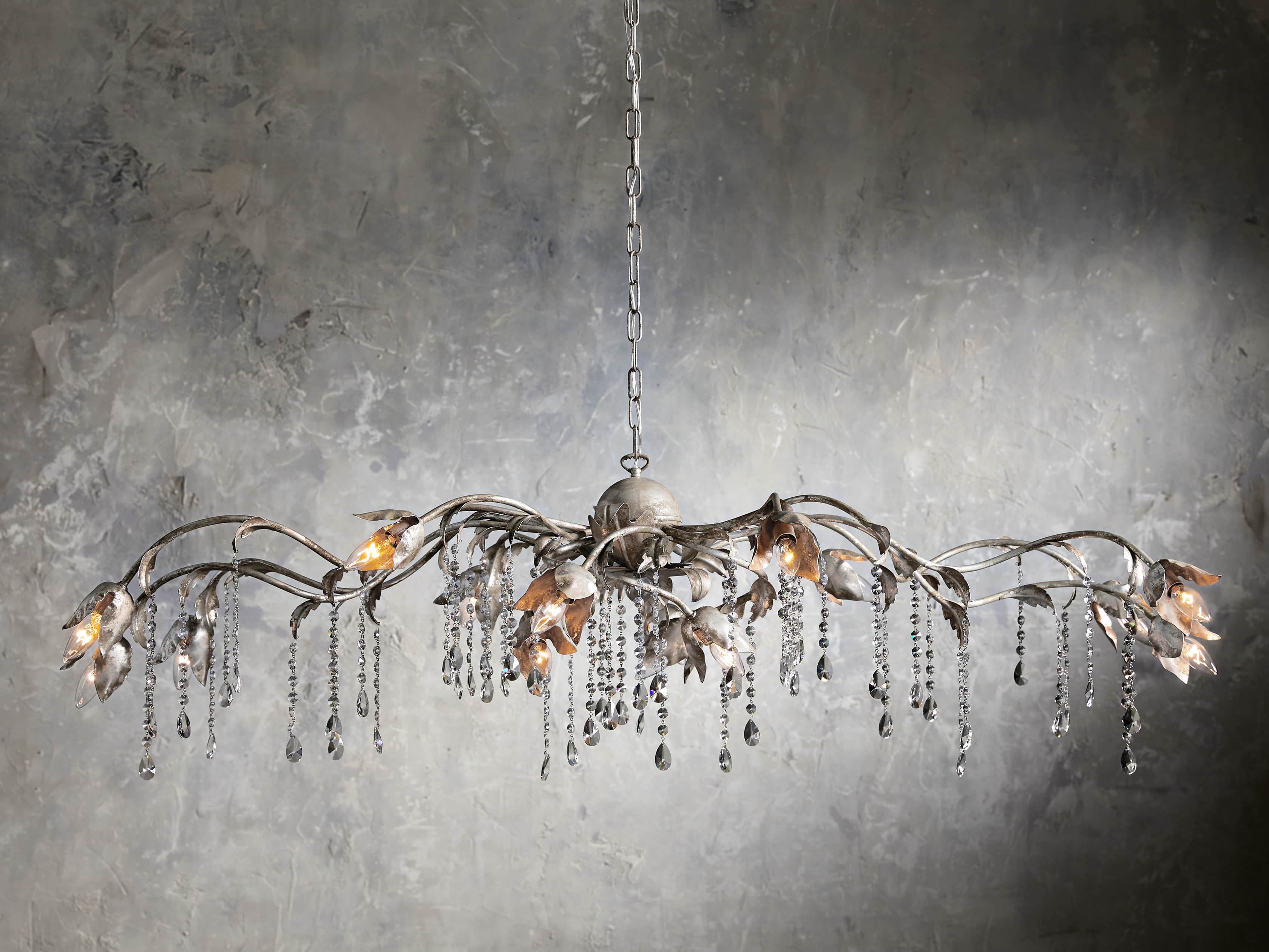 Gothic Viticcio Rectangular Chandelier  61" 71'' - Silver