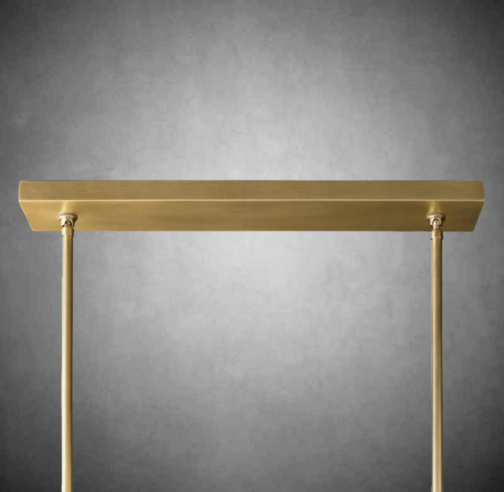 Bolura De Cristal Clear Glass Double Linear Chandelier