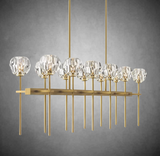 Bolura De Cristal Clear Glass Double Linear Chandelier