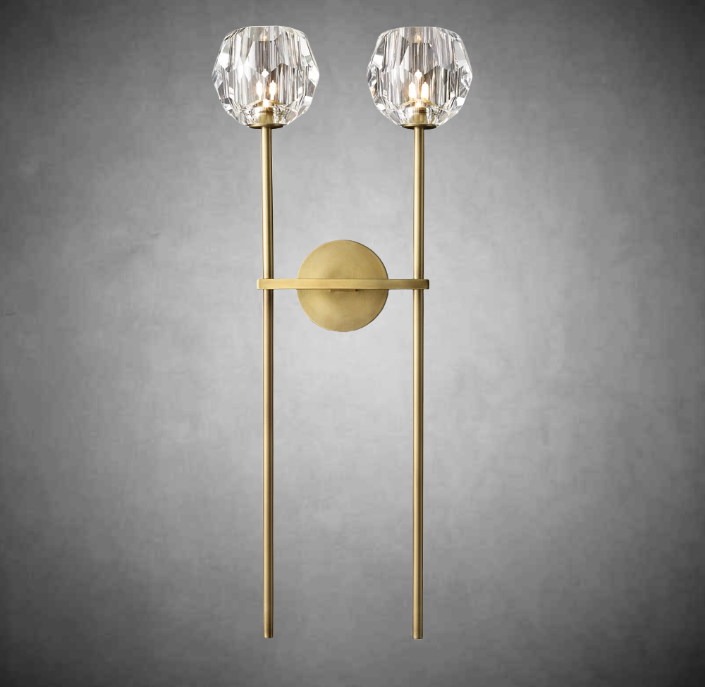Bolura De Cristal Glass Grand Double Sconce