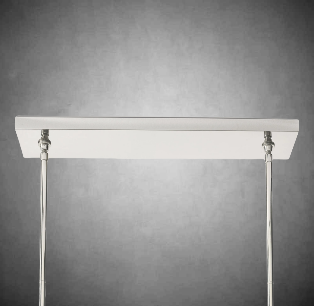Bolura De Cristal Clear Glass Double Linear Chandelier