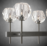 Bolura De Cristal Clear Glass Double Linear Chandelier