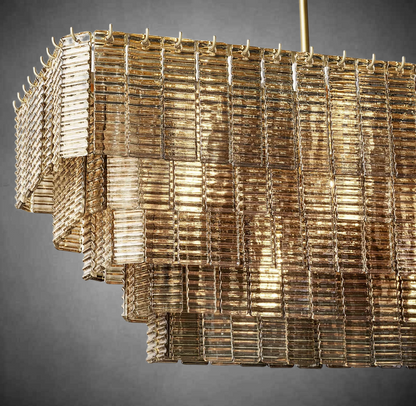 Samantha Smoke Glass Rectangular Chandelier
