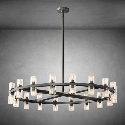 Wine-Glass Round Chandelier 36” D For Living Room