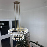 2-Tier Wine-Glass Round Chandelier 60",108-Lights