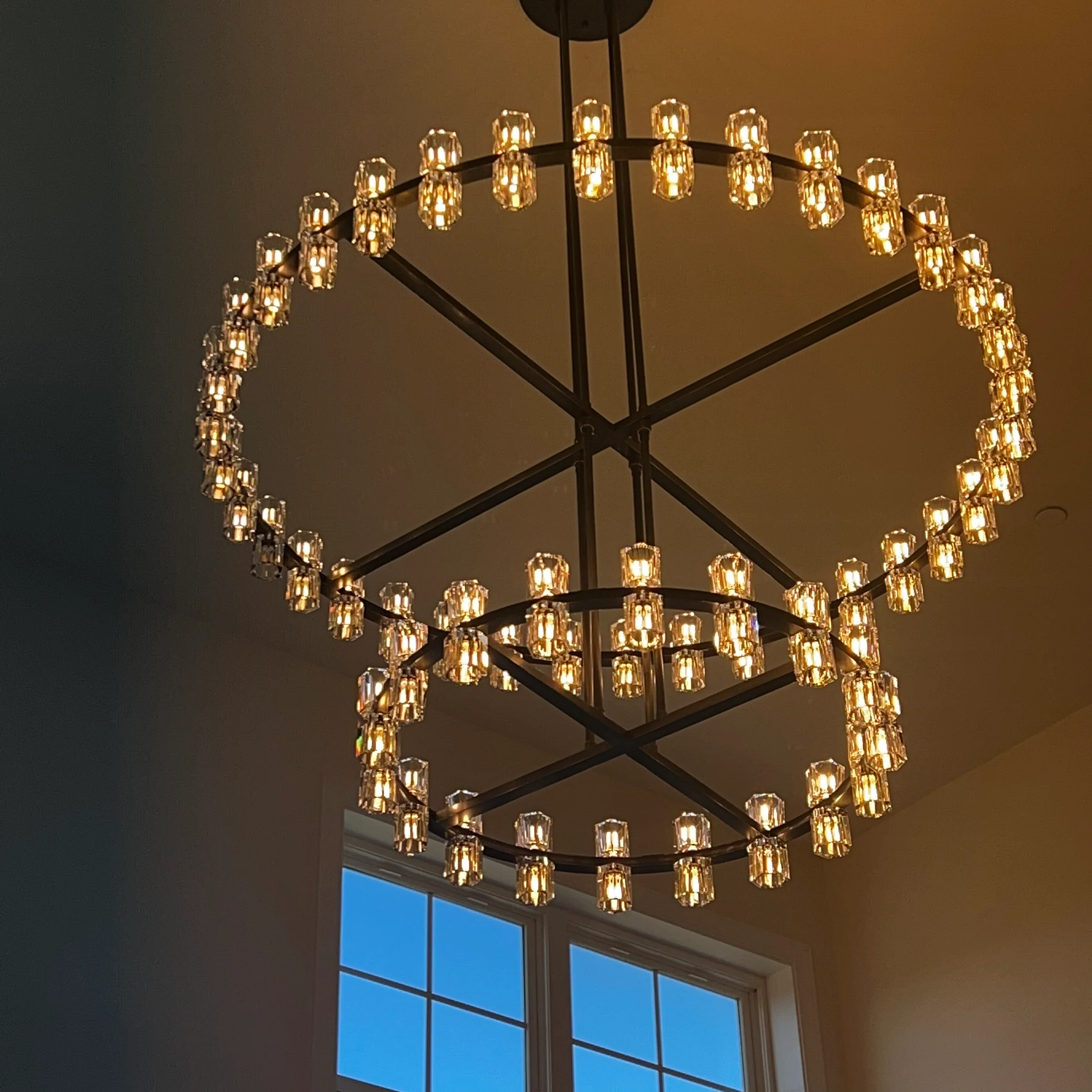 Wine-Glass 2-Tier Round Chandelier 60",108-Lights