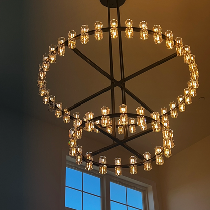 Wine-Glass 2-Tier Round Chandelier 60",108-Lights