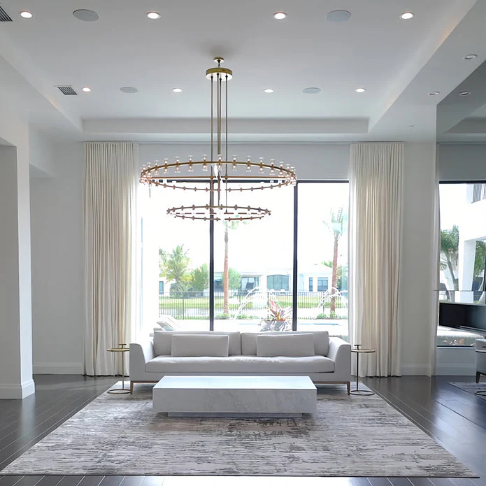 Wine-Glass 2-Tier Round Chandelier 60",108-Lights