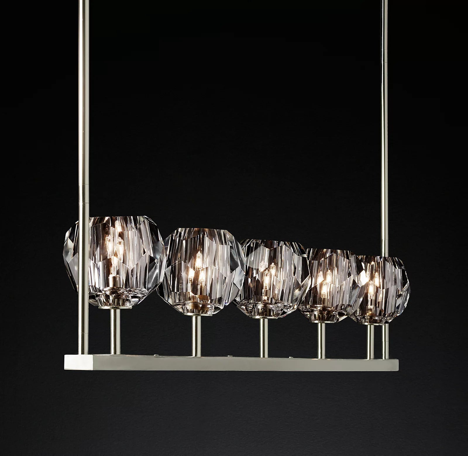 BOUBLE Crystal Ball Linear Chandelier 48"