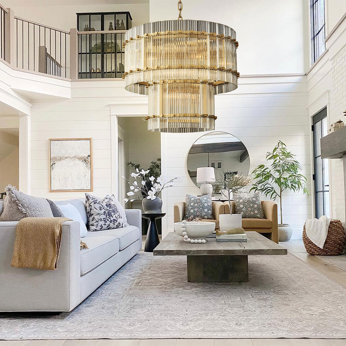 Sammi 2-Tier Round Glass Chandelier
