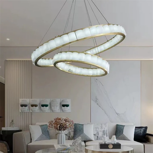 Culoud Alabaster Circle Round Pendent Light