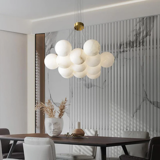 Culoud Modern Pearl Alabaster Ball Pendant Light