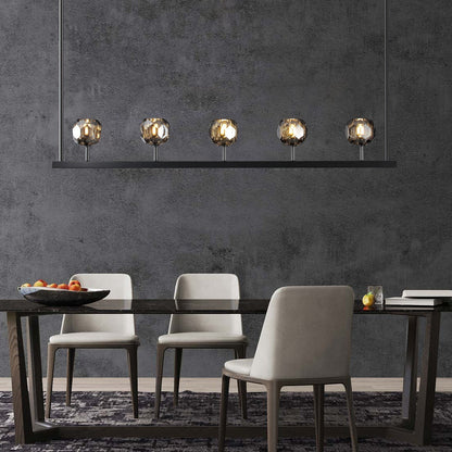 BOUBLE Crystal Ball Linear Chandelier 48"