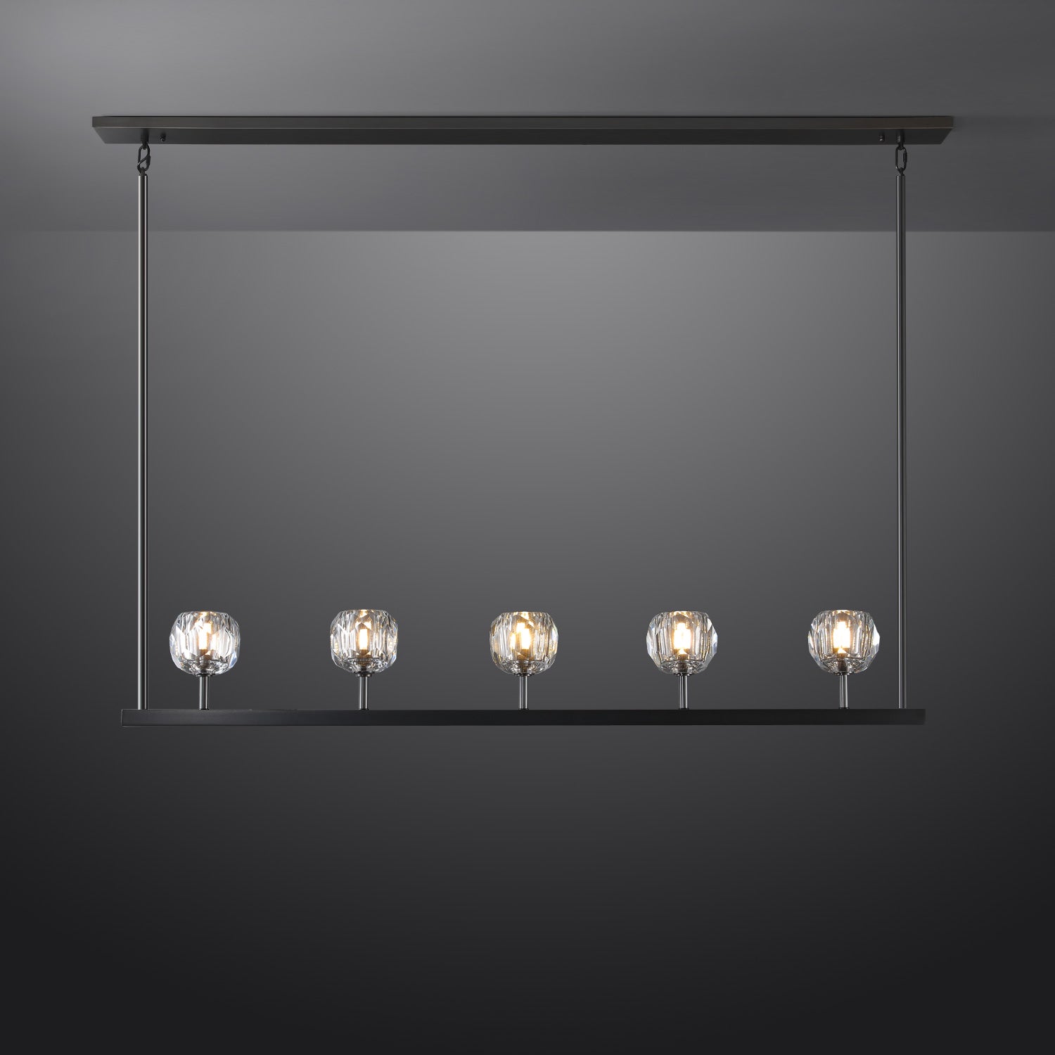 BOUBLE Crystal Ball Linear Chandelier 48"