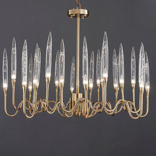 Brass Glass chandelier