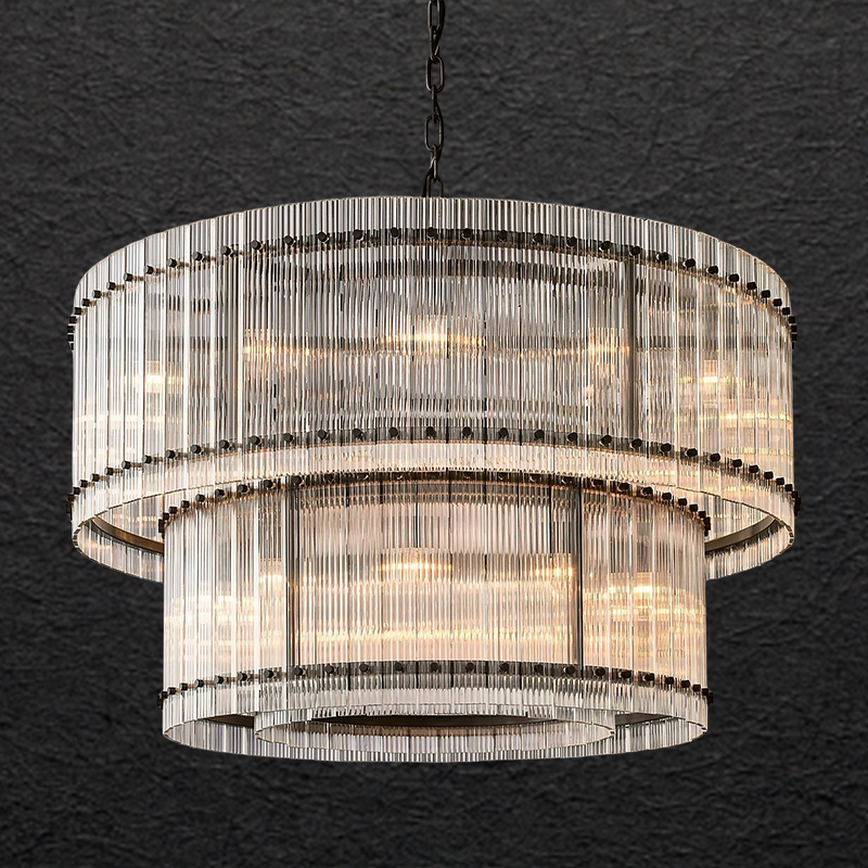 Sammi 2-Tier Round Glass Chandelier