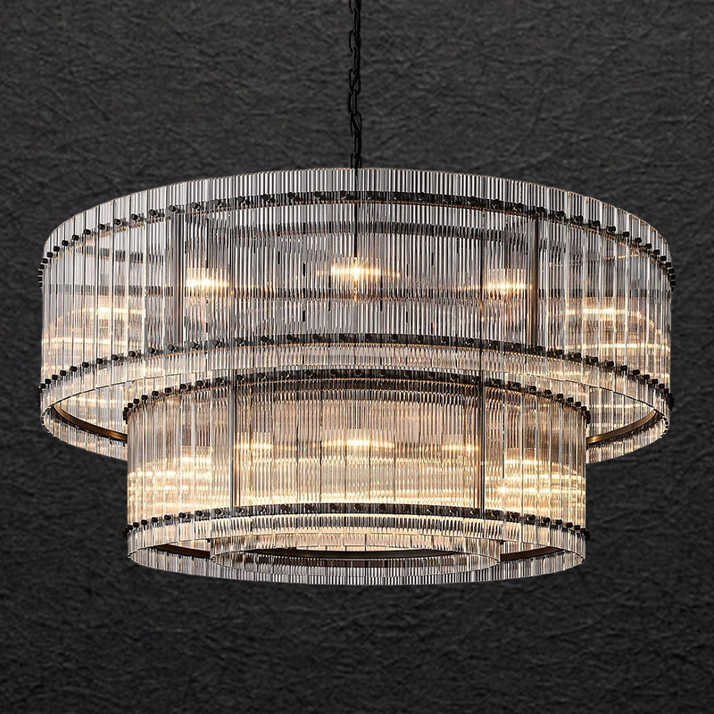 Sammi 2-Tier Round Glass Chandelier