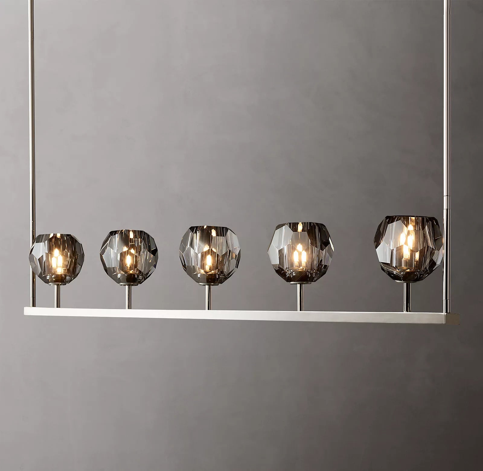 BOUBLE Crystal Ball Linear Chandelier 48"